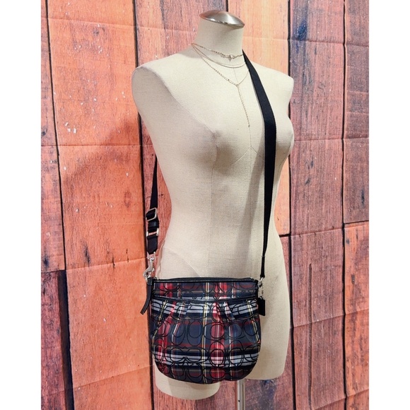 Coach Poppy Tartan Plaid Glitter Signature Vintage Y2K Crossbody Bag - Picture 4 of 10